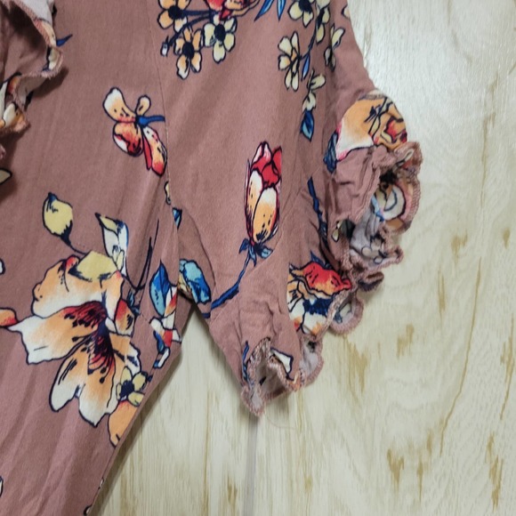 FLYING TOMATO FLoral Wrap Around Mini Ruffle Dress S - Picture 6 of 8